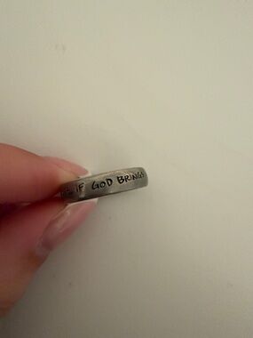 Engraved Silver Tone Inspirational Ring - 'If God Brings you to it.’